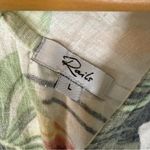 Rails Floral Print Drawstring Tie Linen Dress, Size Large Tropical Resortwear Photo 1