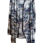 Lucky Brand  Cardigan Womens Large Multicolor Boho Print Open Drape Sweater Photo 0