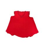 CCC Red Lace Trim Satin Sleeveless Tank Top V Neck Dressy Blouse Size Large Photo 4