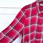 J.Jill Womens Shirt Tunic Red Plaid Double Button Up Long Sleeve Large Photo 6