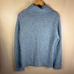 LL Bean Wool Blend Cardigan Sweater‎ Aquamarine Shawl Collar Cable Knit Size Med Blue Photo 5