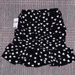 Forever 21 Black White Heart Print Ruffle Mini Skirt Photo 3