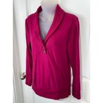 Banana Republic  Shawl Collar Pullover Sweatshirt Pink Cotton Blend Women's M Photo 1
