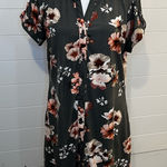J for Justify Women’s Shirt Dress Gray Floral Buttons Collared Casual Size Large Classic Light Photo 0