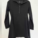 Athleta  Deep Drive A Line Dress Size XSP Black Long Sleeve 1/4 Zip Front Travel Photo 0