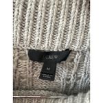 J.Crew  Cable Knit Mock Neck Sweater Light Gray Cotton Nylon Merino Wool Size M Photo 2