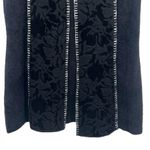 Rain+Rose black wool blend floral burnout velvet faux fur open front vest large Photo 3