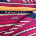 Liz Lange  striped button sleeve‎ Maternity shirt, size M. Photo 5