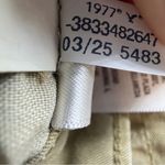 American Eagle stretch barrel leg cargo pants khaki olive tan size 10 Utility Photo 10