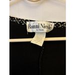 Ronni Nicole by Ouida Blouse Womens M Black Silver Metallic Glitter Cropped Y2K Size M Photo 2