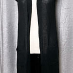 J. Jill‎ Linen Blend Sleeveless Duster Knit Cardigan SZ Small Black Coastal NEW Photo 0
