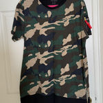 Guess  Camo Khaki Green Tshirt Dress Photo 0