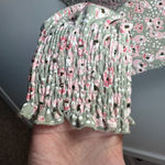 MELLODAY Ditsy Floral Square Neck Blouse Shirt Green Pink Cottagecore Women's XL Photo 4