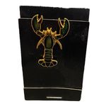 Vintage Green Gold Copper Enamel Gold plated Lobster pin by a special Alaska co Photo 0
