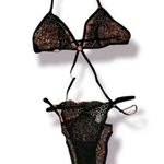 Victoria's Secret  Very Sexy black strappy lace teddy medium nwt Photo 0