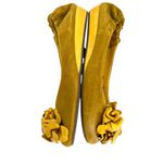 Chocolat Blu  Vivian Yellow Suede Ballet Flats Floral Accent Size 8.5 Photo 3