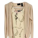 Liz Claiborne Petite 2pc Dress Set Floral Light Yellow Size 6P Photo 1