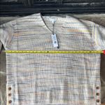 Michael Stars  Cream Gray Cozy Sweater Button Detail v-neck neutral Photo 3