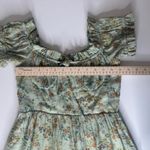 Lulus All Heart Floral Mini Dress XS Sage Green Milkmaid Cottagecore Coquette Photo 9