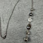 Faceted Faux Gemstone Beaded Necklace with Silver Tone Chain & Lobster Clasp Photo 11