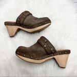 Lucky Brand Leather wood Mali Clogs Photo 3