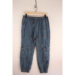 Johnny Was  Womens Pants Blue Jogger Embroidered Cargo Pull On Casual Size Small Photo 1