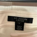 St. John Caviar Knit Straight Leg Pants Women's 6 Cream Ivory Luxe Casual Chinos Photo 4