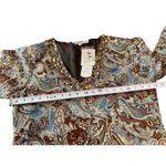 VTG 90s Anage Too Earth Tone Semi Sheer 3/4 Sleeves Sequin V Photo 12