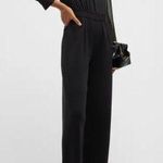 Misook Black Mixed Media Tie-Neck Jumpsuit Long Sleeve Size M NEW Photo 0