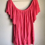 Salmon flowy ruffle top Pink Size L Photo 1