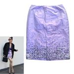 Ann Taylor Y2K DEADSTOCK ANN TAYLORY 100% SILK LILAC PURPLE SEQUIN SKIRT SIZE 2 PETITE NWT Photo 0