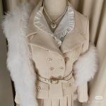 Japanese Gabrielle Thick Winter Beige Formal Buttoned Buckle Belt Blazer Jacket Tan Size XS Photo 3