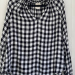 Francesca’s Harper Heritage NWT black white‎ buffalo plaid long sleeve top S Photo 0