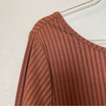 BNWT! JOYFOLIE MIA JOY Alenka Ribbed Fitted Midi Dress Size XL Brown Photo 2