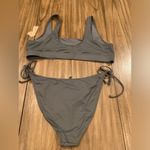 SKIMS  tank bikini top and tie waist Bottom Swimsuit  gunmetal grey 4x Photo 2