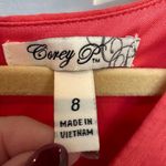 Corey P Red Coral Pleated Fit & Flare Cocktail Dress Lace Embroidered Size 8 NWT Photo 7