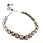 Premier Designs studded statement crystal bracelet adjustable silvertone silver Photo 8