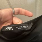 ZARA black satin draped sleeveless midi dress Photo 7
