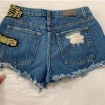 LF Carmar Denim Eagle Patch Denim Distressed Shorts Photo 5