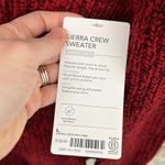 Athleta NWT  Sierra Crew Wool Blend Sweater Red Black Size Large Photo 5