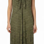 Vintage Isabella Bird Olive Green Mosaic Sleeveless Sun Dress Midi Dress XS Photo 0