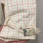 EXPRESS NWT -  Cream and Pink Plaid Rain Belted Trench Coat Photo 4