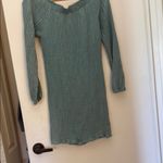 Maven West  Green Ribbed Tie Front Mini Dress Photo 1
