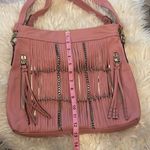 B. Makowsky Alexis Pink Fringe Leather Shoulder Crossbody Bag Pink Photo 1