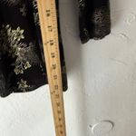 Dress Barn  Shirt Y2k Medium Black Gold Floral Print 3/4 Sleeve Stretch Top Grunge Photo 4