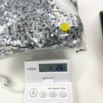 Y2K Sequin Skater Dress Size Medium Party Disco Glam Evening Nightout Showgirl Silver Photo 11