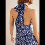 NWT BODEN Halterneck Cut Out Midi Dress size 14R Blue Photo 2