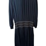 William B  Women's Black Polyester Long Sleeve V-Neck Ruffle Midi Dress Size M Photo 1