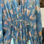 Free People  Camella Blue Floral Adjustable Mini Dress - Sz Med 🧡🎀 Photo 4