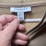 Topshop  Hoodie Quarter Zip Hooded Sweatshirt Tan Size 0-2 Photo 2